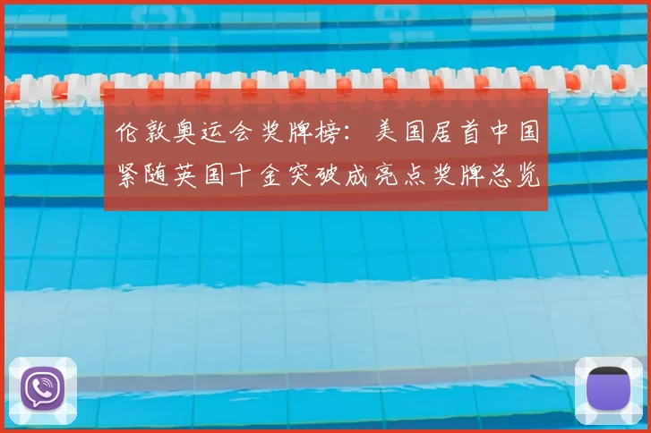 伦敦奥运会奖牌榜:美国居首中国紧随英国十金突破成亮点奖牌总览